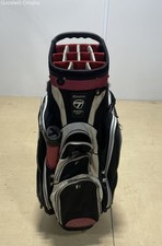 TaylorMade Catalina 14-Way Golf Cart Bag Red/Black/White W/ Rain Cover
