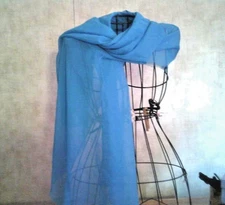 Infinity scarf or shawl Turquoise light weight Wearable Art