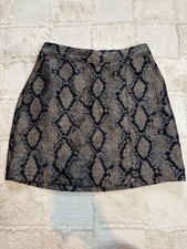 Express Snakeprint Zip Up High Rise Mini Skir...