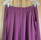 LISA BAYNE Plum Bamboo Cotton Pull on Wide Leg Pants Size Medium — photo 2