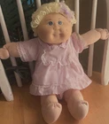 Vintage 1985 Cabbage Patch Kids Blonde Curly Hair Girl Doll w/ Pink CPK  Outfit