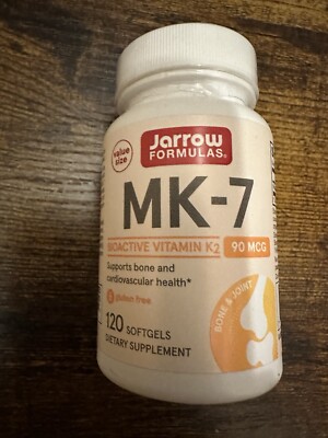 Jarrow Formulas MK-7 K2 Supports Bone and cardio  Health 90MCG- 120 Ct- Exp 5/27
