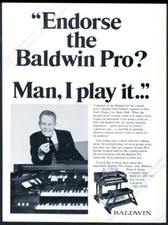 1970 Baldwin Pro Organ Dick Leibert photo vintage print ad