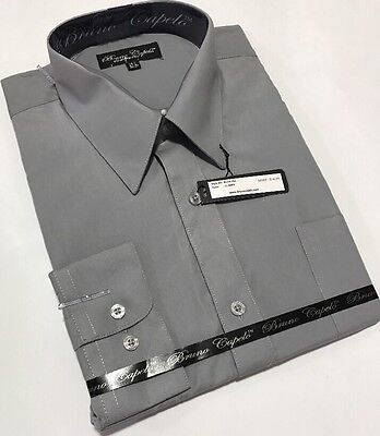 New BRUNO CAPELO Mens Dress Shirt Long Sleeves Cotton Blend Lavender BCDS-112