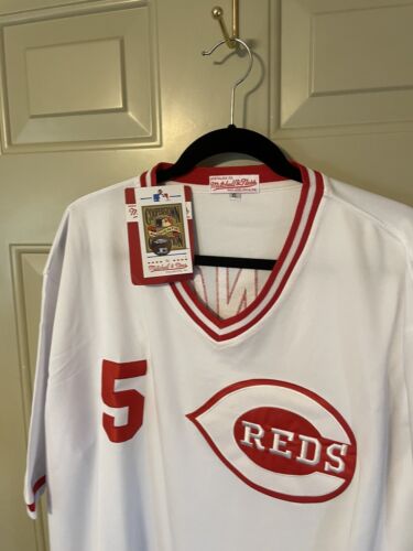 johnny bench jersey xl centennial 1776~ 1976 cinn reds white red mitchell /ness - Picture 3 of 6