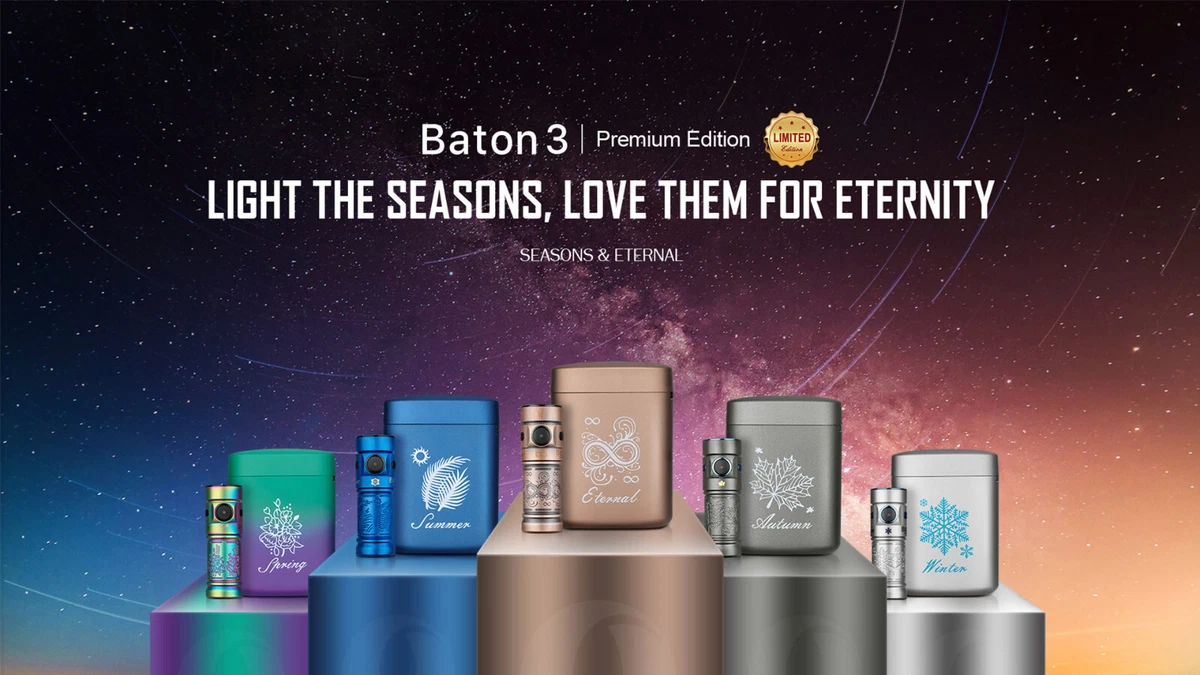 Olight Baton 3 Premium Edition Flashlight Ti Spring/Summer/Autumn/Winter/Eternal Olight Baton 3 Premium Edition Flashlight Ti Spring/Summer/Autumn/Winter/Eternal