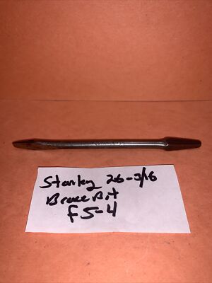 Stanley 26-3/16 Brace Bit No. 1 Flat / Slot Bit Hand Crank Bit USA Vintage F5-4