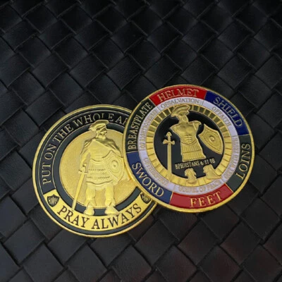 Pack of 3 Put On the Whole Armor Of God Commemorative Collection Challenge Coins