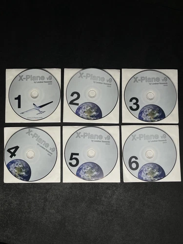 X-Plane v9 by Laminar Research 0210 6 disc flight simulator for PC  Clean