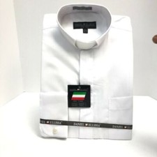 Daniel Ellissa Men White Clergy Shirt Banded Collar White Tab Sizes 14.5 -22.5