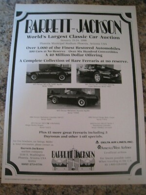 BARRETT-JACKSON AUKTIONSFIRMA AMERIKA POSTER WERBUNG FERTIG RAHMEN A4 GRÖSSE DATEI J