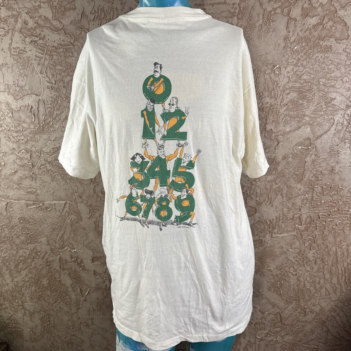 トップス VTG Lottery Shirt Adult Large White Green Pick 3 Texas Graphic