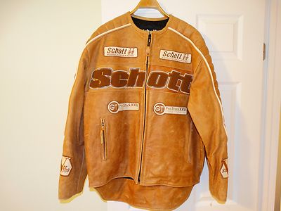 SCHOTT VINTAGE MOTORCYCLE MEN'S LEATHER JACKET , NEW WITHOUT TAG  SIZE XL