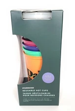 Starbucks 2020 Halloween Glow In The Dark 16oz Reusable Hot Cup & Lid 6 Set NEW