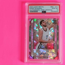 PSA 10 - SANTI ALDAMA #'d 6/15 Auto - 2021 Leaf Metal Autograph - PINK CRYSTAL