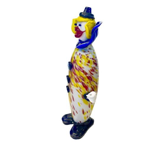 VTG Murano Italy Art Glass 11” CLOWN FIGURINE Fratelli Pitau Venetian Sculpture - Picture 5 of 6