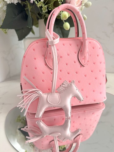 BNIB Hermes Rodeo Pegase PM Agneau Milo Rose Darling - Picture 17 of 24