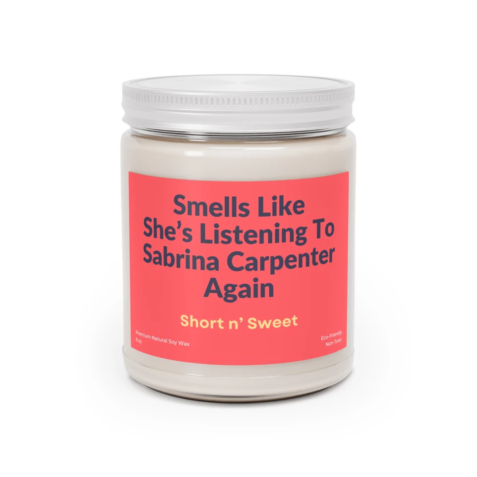Customizable Sabrina Carpenter Premium Natural Candle 9 oz Music Fan Decor Gift - Image 4 of 4
