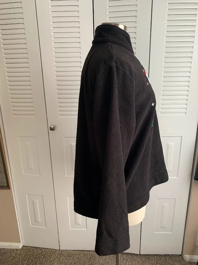 Pulôver feminino White Stag Natal 1/4 zíper preto fuligem tamanho XL 16/18 - Imagem 2 de 4