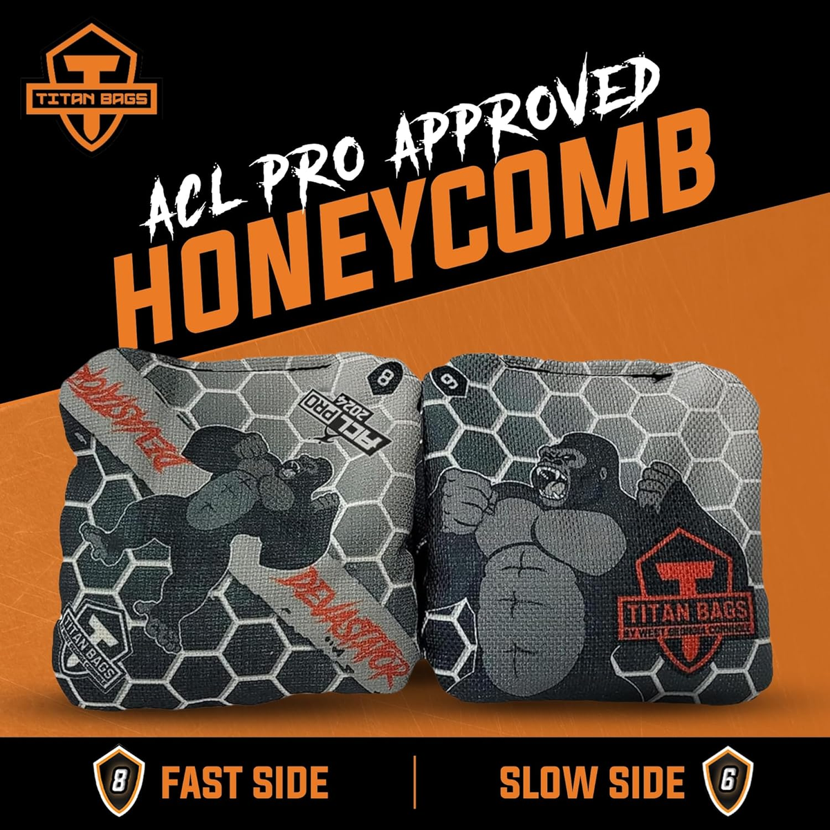 Titan Devastator Cornhole Bags - ACL PRO Approved, 4 Pack for
