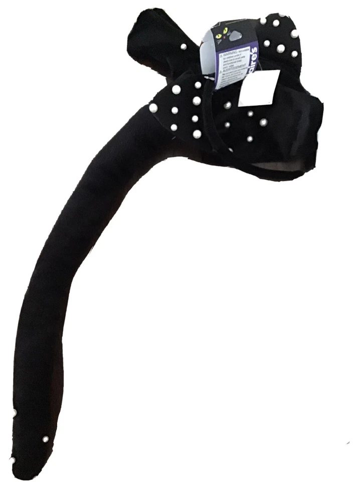 Claire’s Black Panther 猫服装套装珍珠口音头带,暖手,尾-全新带标签 — 第 2/2 张图片