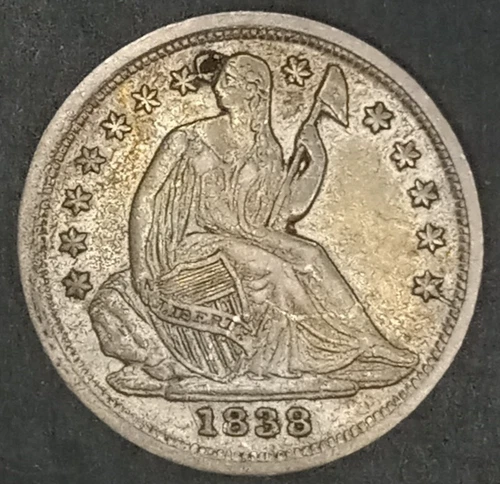 1838 Seated Liberty Half Dime - Lightly Circulated - XF   FREE Shipping! (C-025)