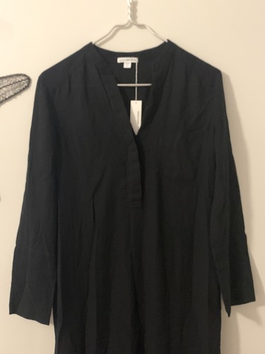 James Perse Black Caftan Maxi Long Shirt Dress 2 /M Coverup Pullover Light &Airy - Picture 5 of 12