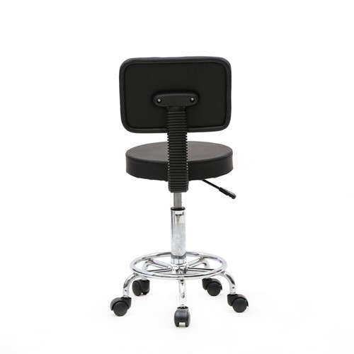 Round Shape Adjustable Salon Stool with Back Black NEW -- - Picture 18 of 22