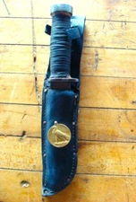 WWII Fighting Knife US 225Q Cattaraugus w/issue Sheath Africa & Anzio No Reserve