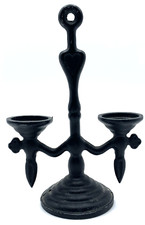 Miniature Dollhouse Candelabra Candle Stick Holder USA Metal Vintage 4.25"