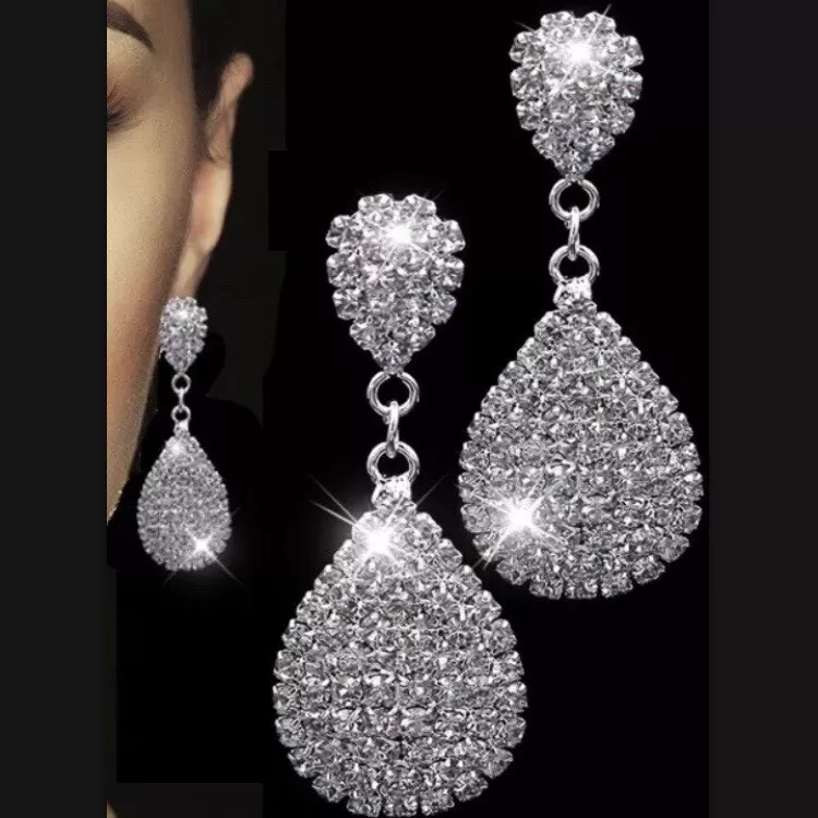 Diamante earrings best sale ebay