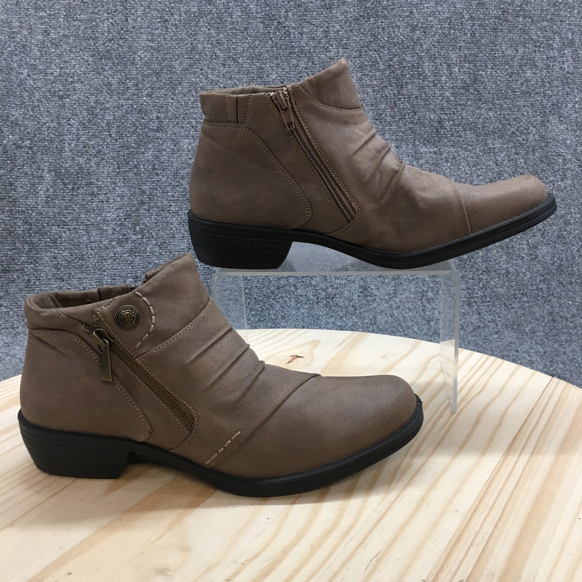 Easy Street Boots Womens M Sable Ankle Booties Heels Casual