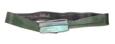 Vintage 80's Soft Leather Green Belt Reptile By Nina Blandi