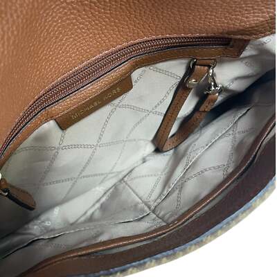 Michael Kors MK Evie Monogram Logo Brown Leather Medium Purse