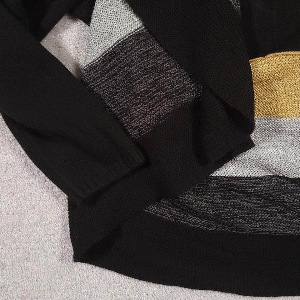 Cárdigan suéter Charter Club frente abierto para mujer 1X bloque de color tejido brillante Foto 4 de 4