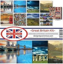 GREAT BRITAIN TRAVEL Collection Kit 12X12 Scrapbooking Kit REMINISCE GRB-200 New