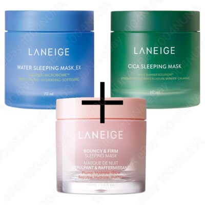 LANEIGE Schlafmaske 3er SET Water Cica Bouncy Firm Koreanische Hautpflege K-B...