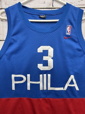 VTG Allen Iverson #3 Philadelphia 76ers Nike Team NBA Stitched