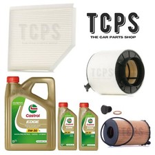 FOR AUDI A5 MK1 COUPE 3.0 TDI V6 8T KIT 5L CASTROL & OIL & AIR & CABIN FILTERS