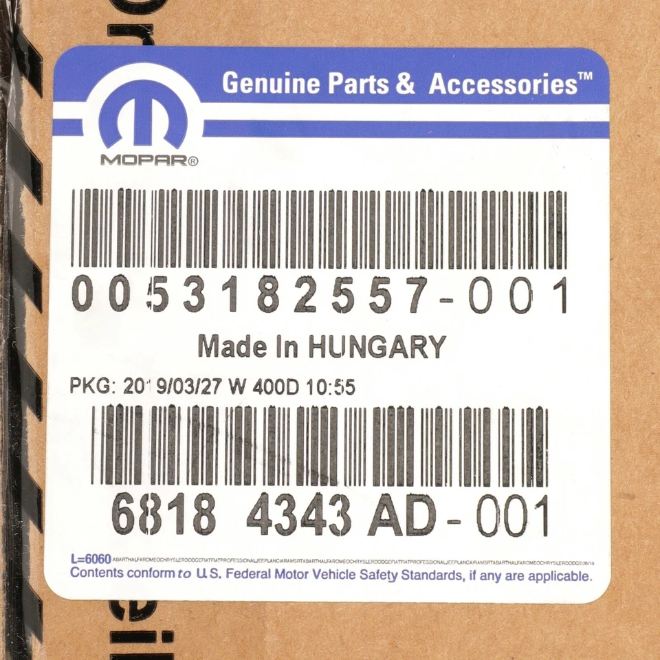 2012-2013 FIAT 500 BODY CONTROL FUSE MODULE NEW OEM GENUINE MOPAR 68184343AD - Image 3 of 3