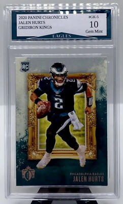 2020 Panini Chronicles Jalen Hurts Eagles Rookie Gridiron Kings Card Gem Mint 10