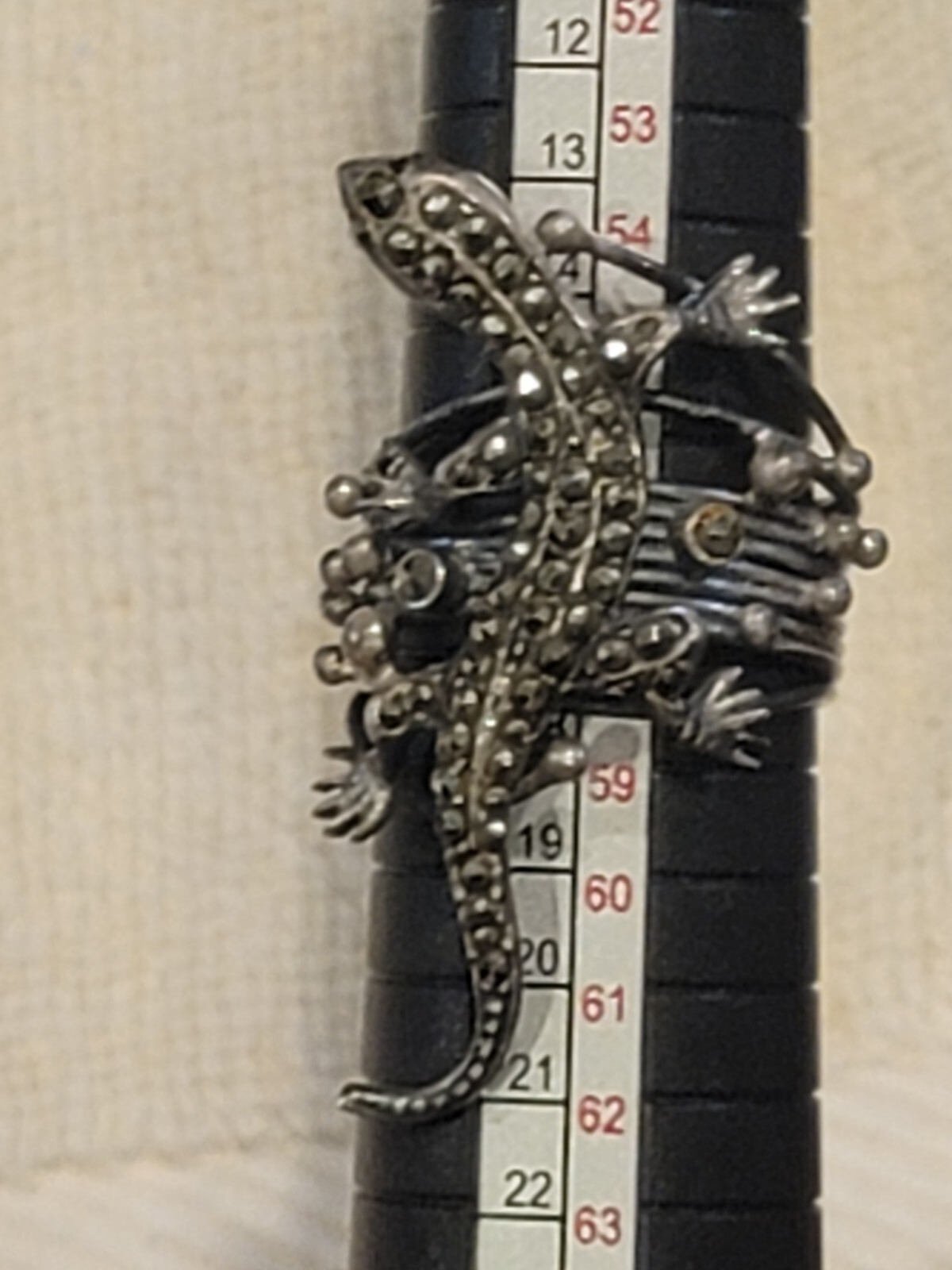 Sterling Salamander Lizard Silver Ring coiled wir… - image 1