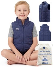 Weighted Calming Vest for Kids, Navy, Therapy Compression Vest, Sensory for E...