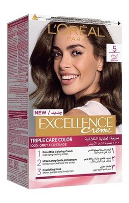 L'Oréal Paris Excellence Crème Permanent Hair Color 5 Light Brown Triple Care