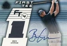 ⛳ Ben Crane 2003 Upper Deck SP Game Used First Tee Relic Auto 1061/1500 #70