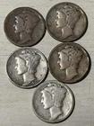 1926 S 1930 S 1931 P D And S 10c Mercury Silver Dime Lot All Low Mintage 5 Keys