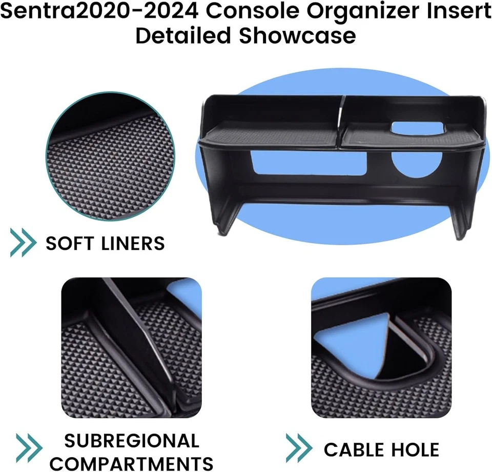 Center Console Organizer Tray Compatible With Nissan Sentra 2020-25 Accessories Foto 3 de 4