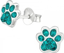 925 Sterling Silver Paw Print Stud Earrings, Tiny Pet Lover Piercing Jewelry