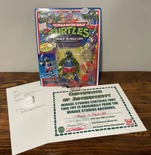 Vintage TMNT Track N Field Leo Signed COA Laird Unpunched 1992 NEW Rare MOC
