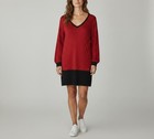 Lacoste Robe Femmes Ue 40 Extensible Laine Mélange Rayé Serré